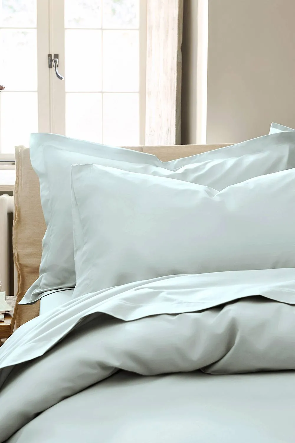 CHRISTY Pure Cotton Percale Standard Pillowcase Pair in Duck Egg Blue 1