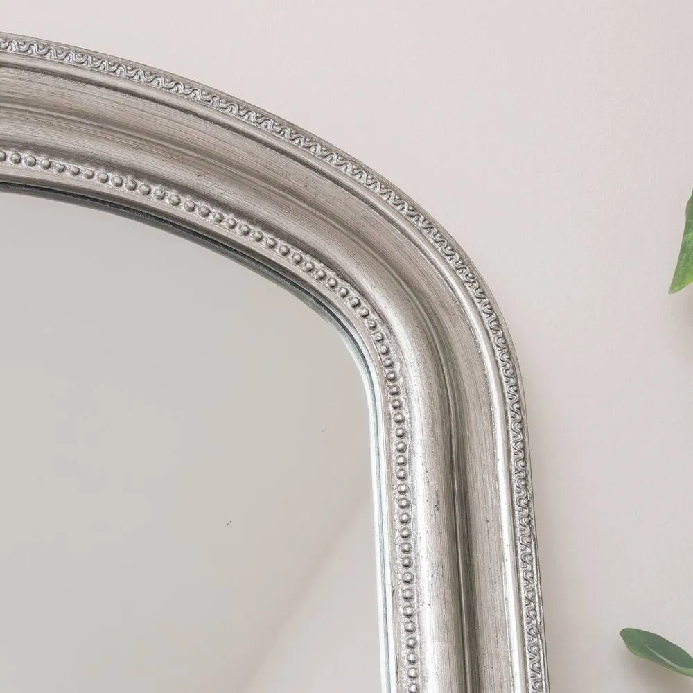 Melody Maison Full Length Foiled Silver Leaner & Wall Mirror - 47cm X 142cm 2