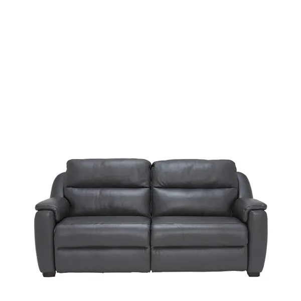 Strauss Grey Leather Recliner Sofa  - Barker & Stonehouse