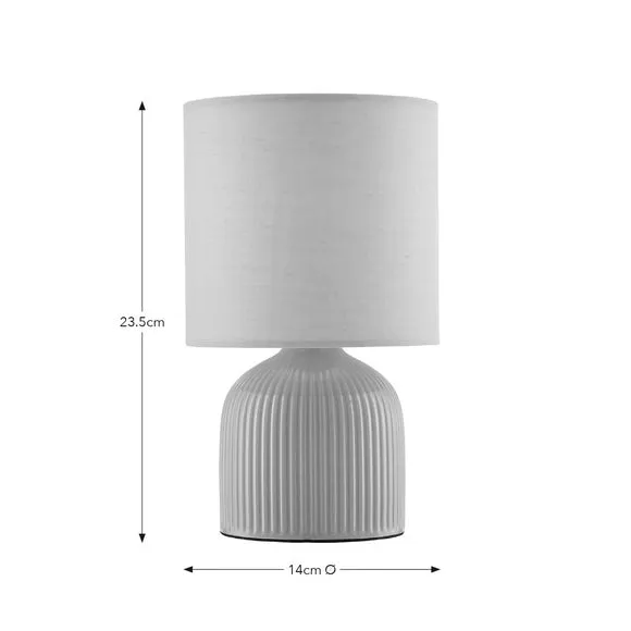 Hebe Ribbed Ceramic Table Lamp 6