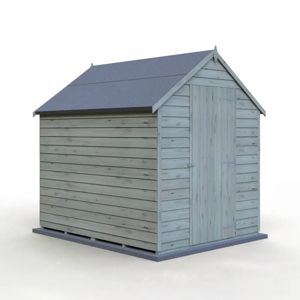 Shires Overlap 7 x 5 Feet Pressure Treated Value Range Shed Single Door in Grey 2