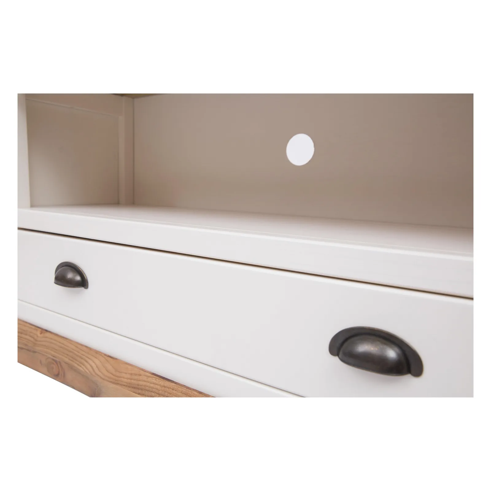 Cabinet Bits Tropea Off-White 1 Drawer TV Cabinet Brass Cup Handle 5