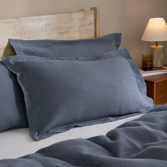 Yard Hebden Waffle 100% Cotton Standard Pillowcase Pair