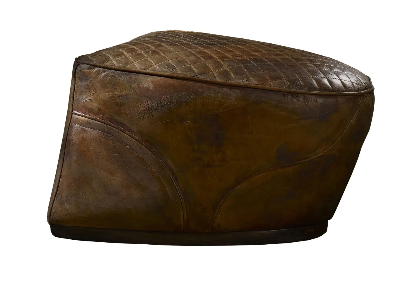 Timothy Oulton Saddle Footstool Buck'dN Brok'n Leather