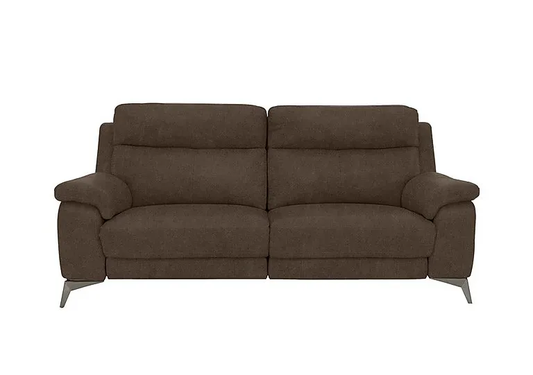 Missouri 3 Seater Fabric Recliner Sofa with Power Headrest - Dark Grey