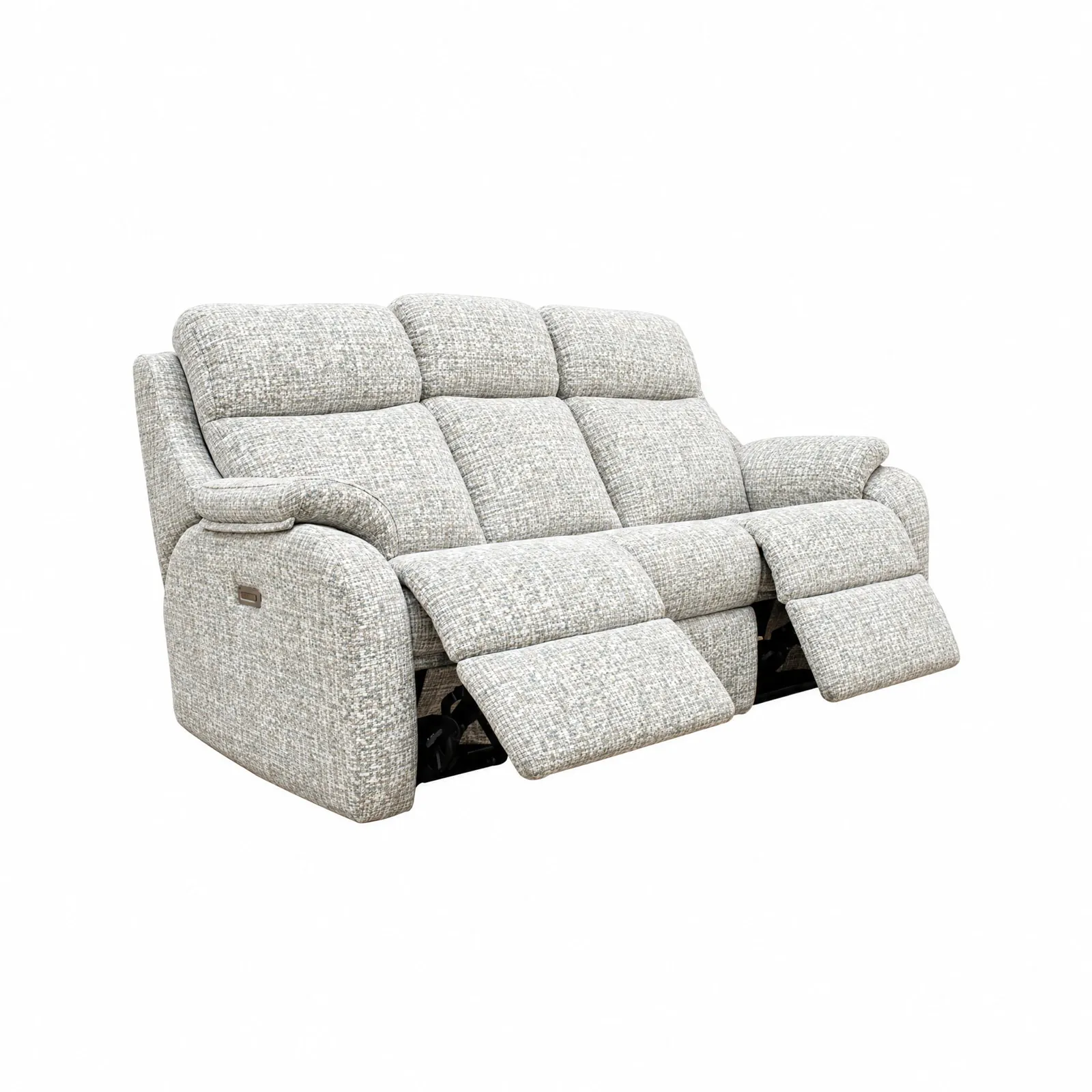 G Plan Kingsbury 3 Seater Elec Rec Dbl With Usb Sofa, Neutral Fabric | Barker & Stonehouse 3
