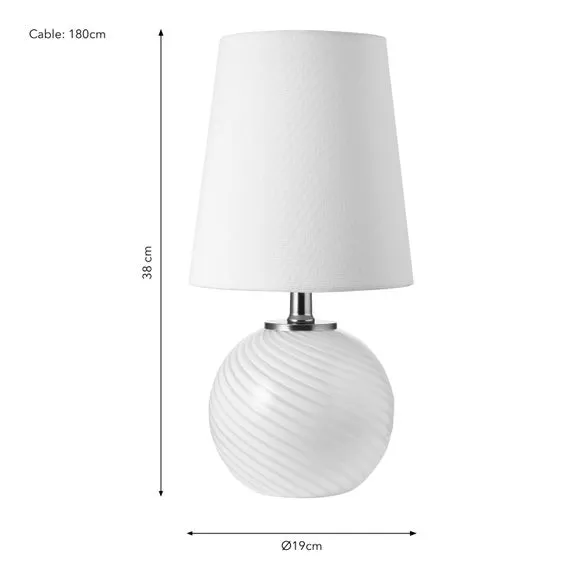 Candy Stripe Ribbed Glass Table Lamp 6