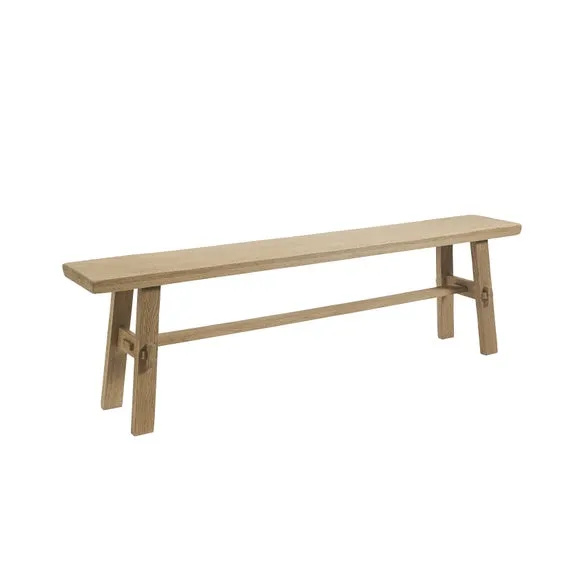 Enola Large Dining Bench, Rustic Oak 5
