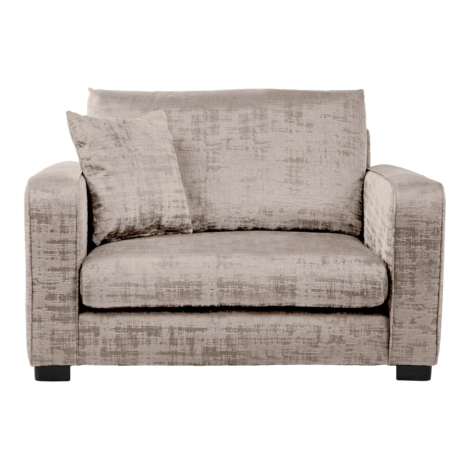 Carson Distressed Velvet Snuggle Chair Mink