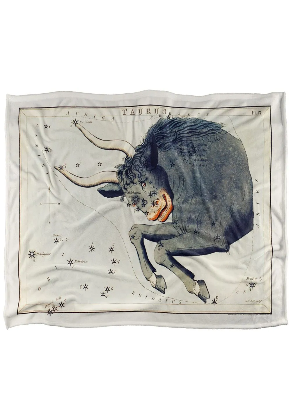 Graffitee Studios Vintage Taurus Zodiac Silky Touch Super Soft Throw Blanket 152 X 127 cm in White