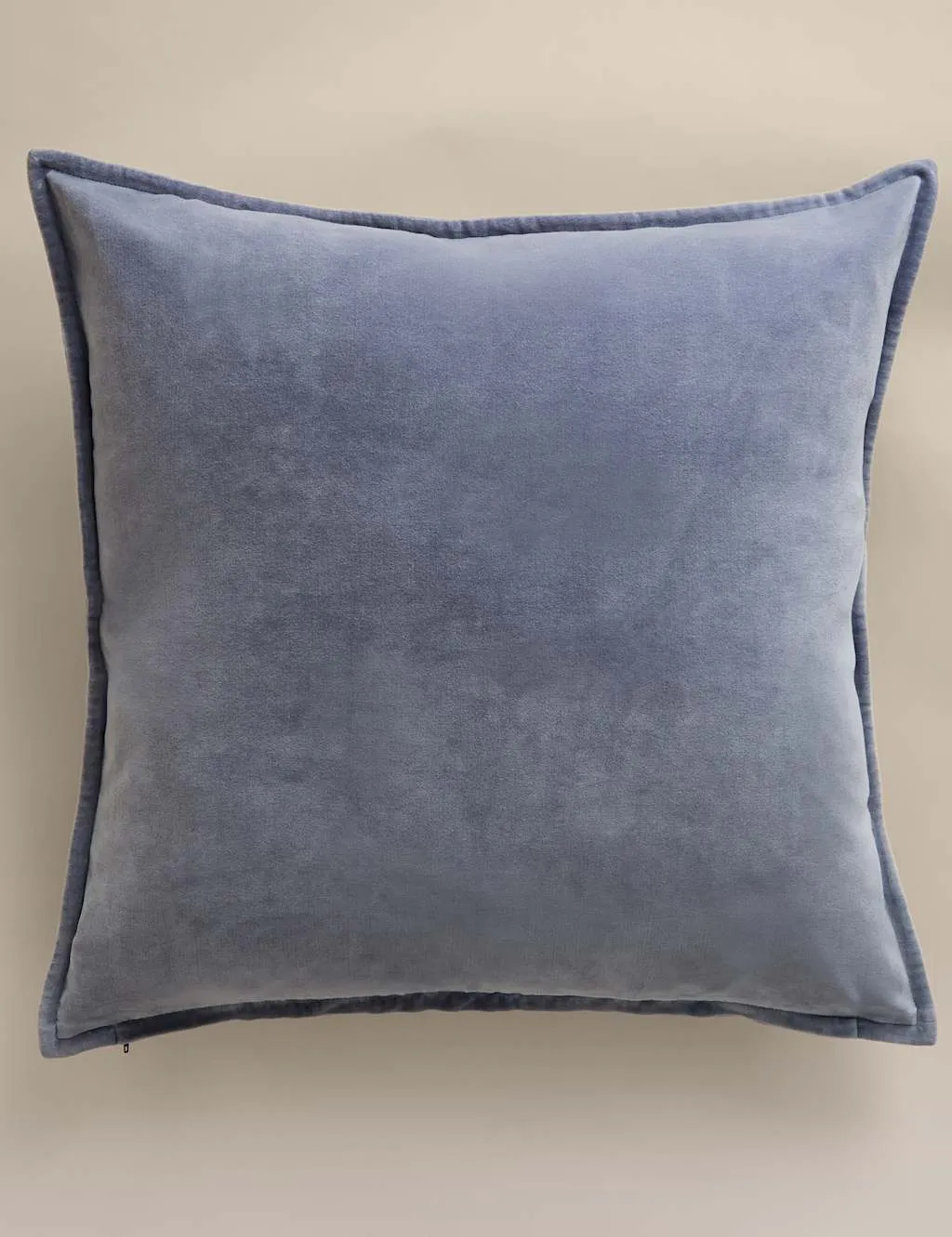 M&S Pure Cotton Velvet Large Cushion Slate Blue
