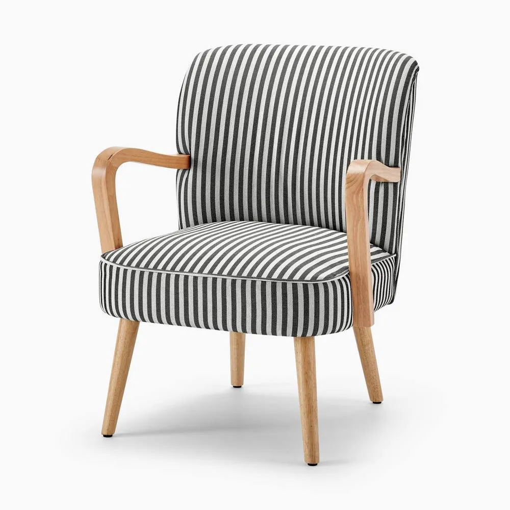FurnitureboxUK Sylvie Accent Chair with Oak Effect Legs in Black 3