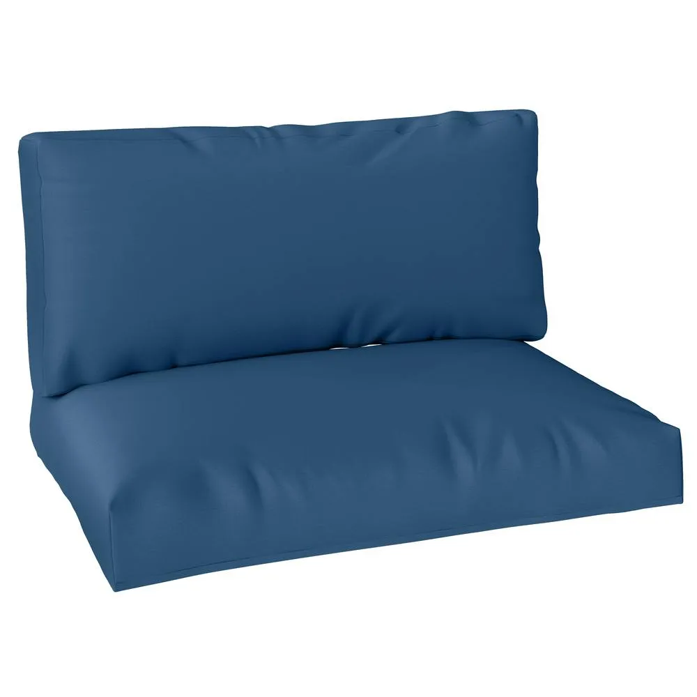 OUTSUNNY 2 Seat Pallet Cushions 20cm Thick Outdoor Seat Pads, Navy Blue 2