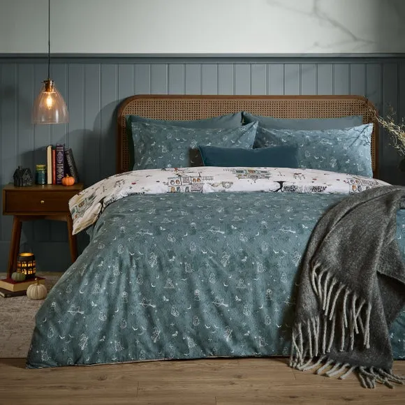furn. Ghost Town Polycotton Duvet Cover & Pillowcase Set 2