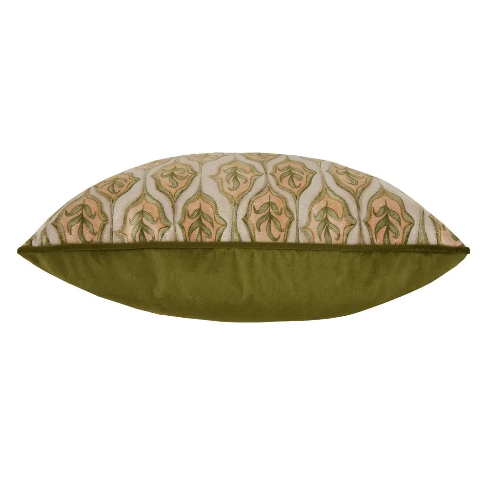 Voyage Maison Zephyr Printed Velvet Cushion in Beige 4