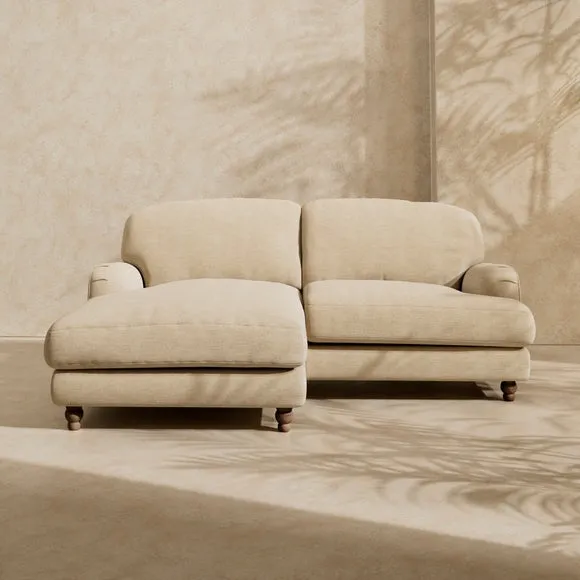 Arthur Linen Chenille Corner Chaise Sofa 1