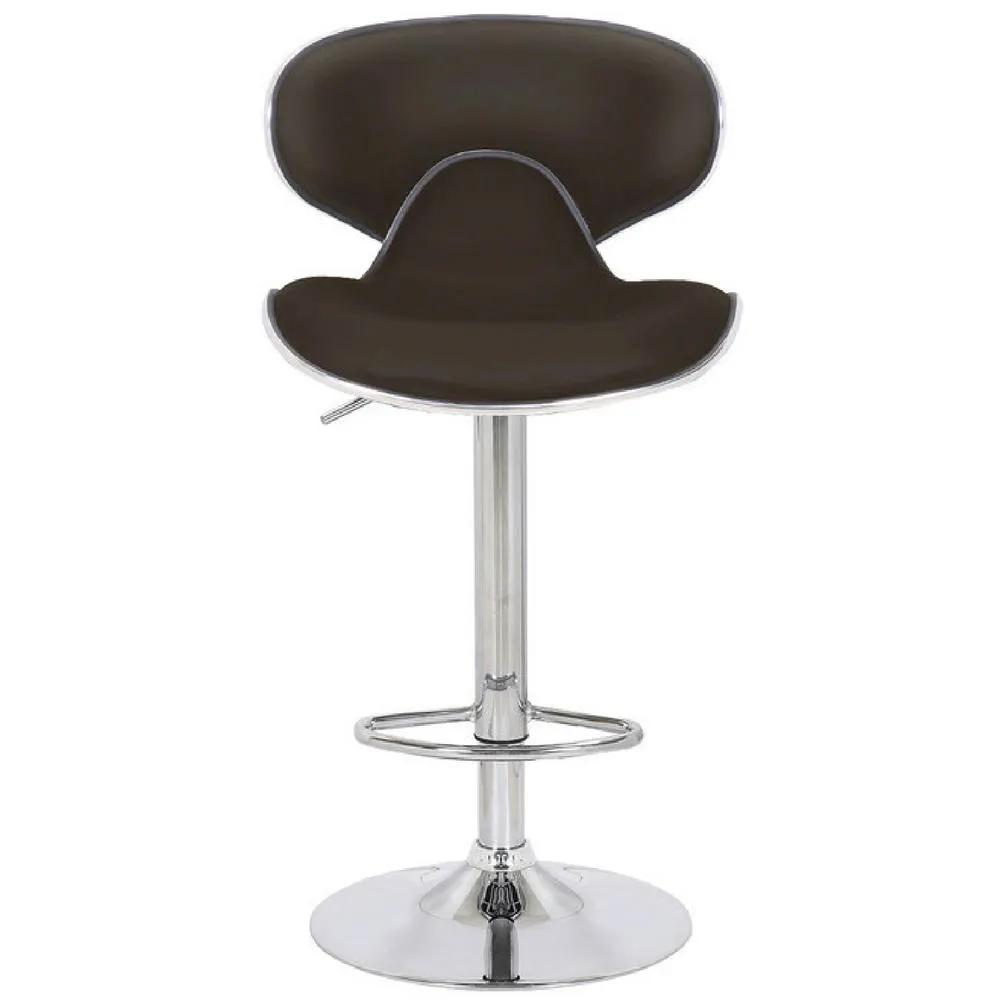 netfurniture Planet Kitchen Breakfast Bar Stool Brown Padded Seat Height Adjustable 5