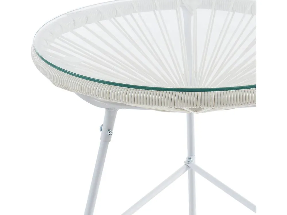 Vente-unique White Woven Resin Garden Table - ALIOS II By MYLIA 6