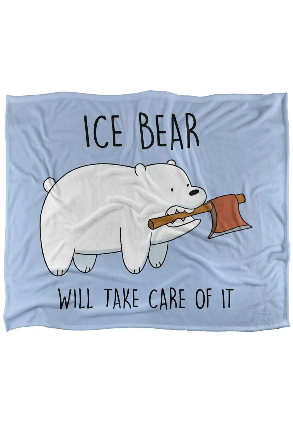 Cartoon Network We Bare Bears Take Care of It Silky Touch Super Soft Throw Blanket 152 X 127 cm in White