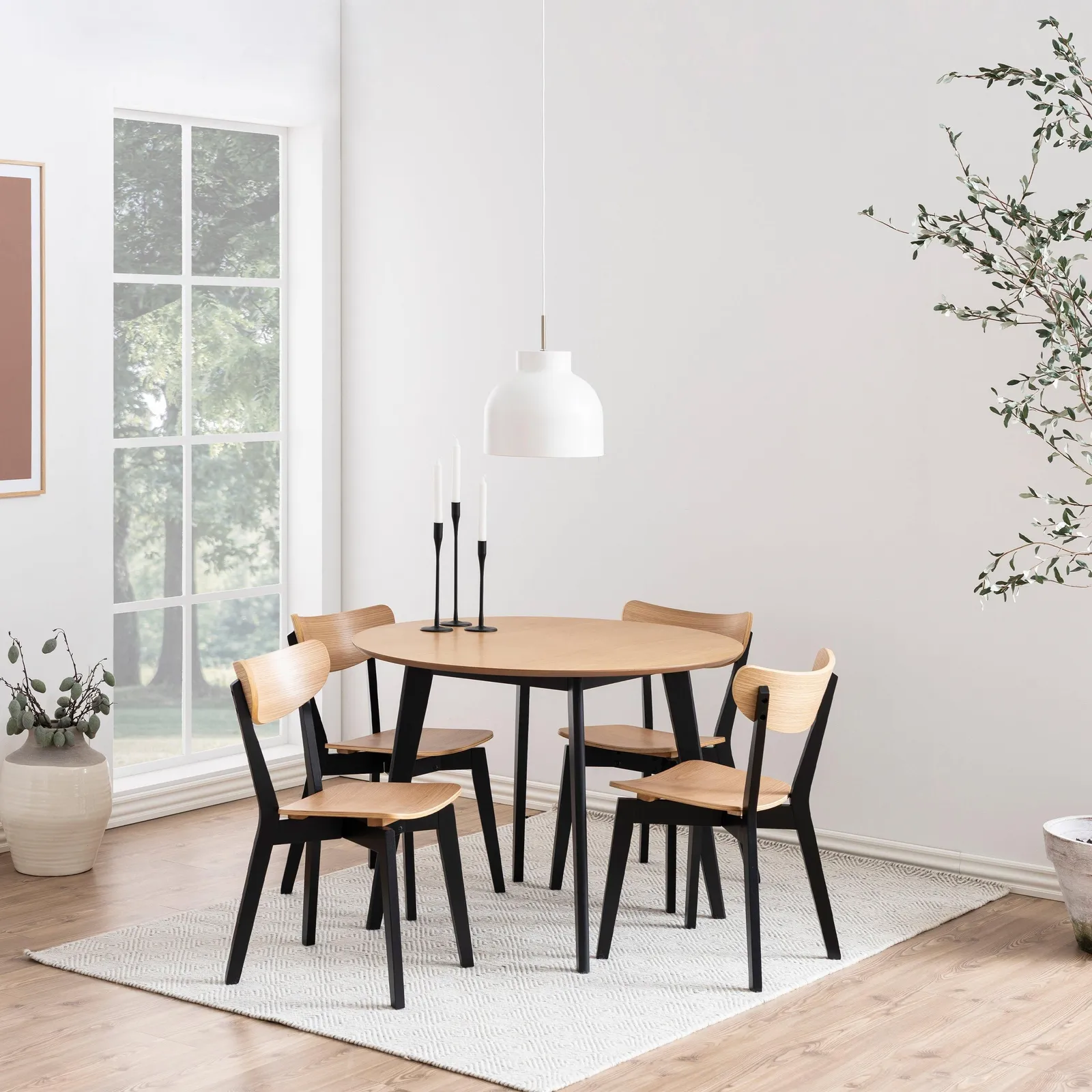 Furniture To Go Roxby Dining Chairs in Black & Oak Set of 2 4