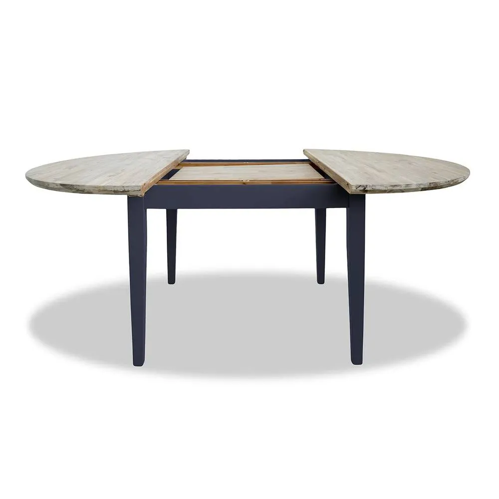 Statement Furniture Florence Round Oval Extendable Kitchen Dining Table in Navy 3