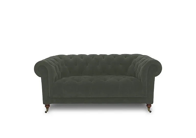 Columbus Fabric 2 Seater Sofa with Castors - Manhattan Pine