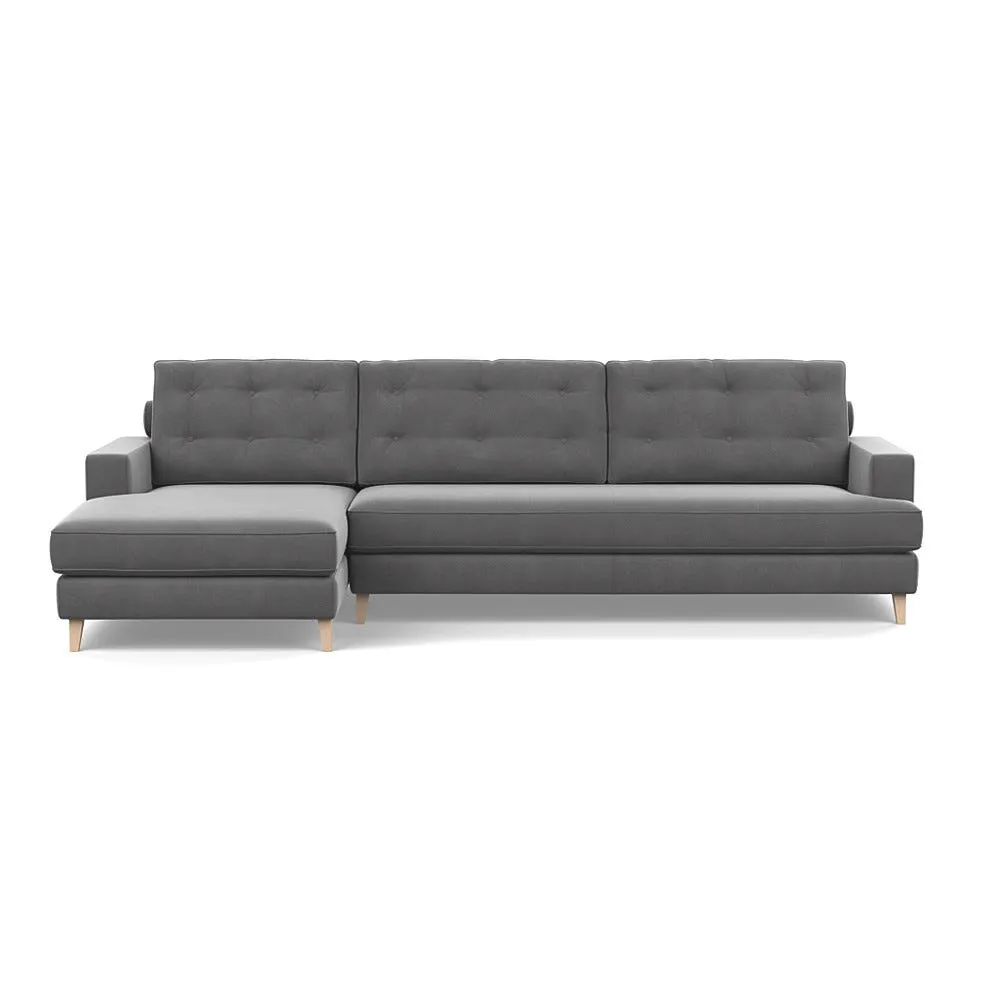 Heal's Mistral Left Hand Facing Corner Sofa Smart Velvet Mercury Natural Feet 1