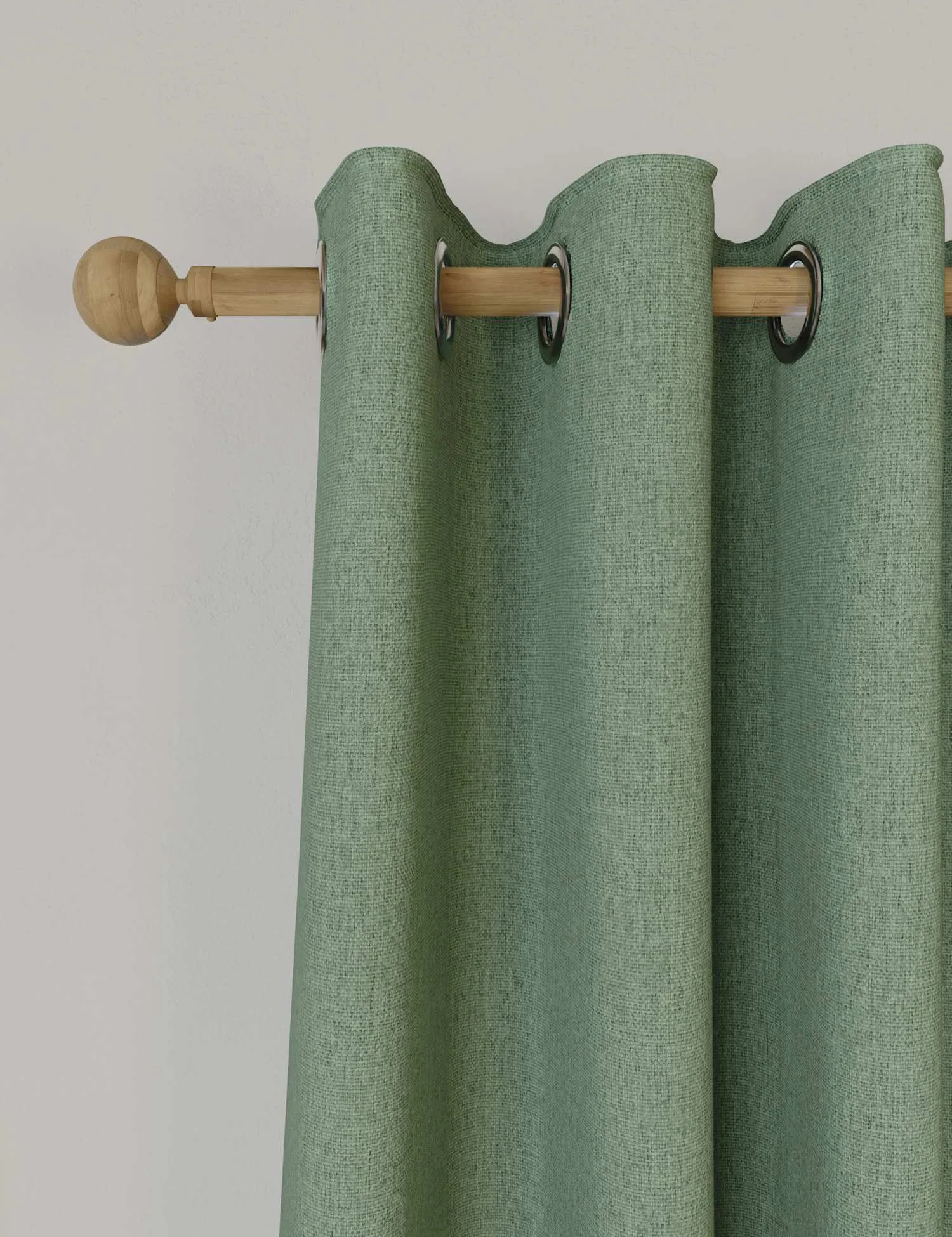 M&S Brushed Eyelet Blackout Thermal Curtains Sage