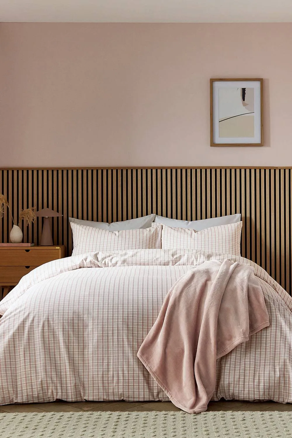Helena Springfield 'Tranquil Check' Duvet Cover Set in Pink