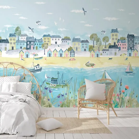 Coastal Town Wall Mural 1