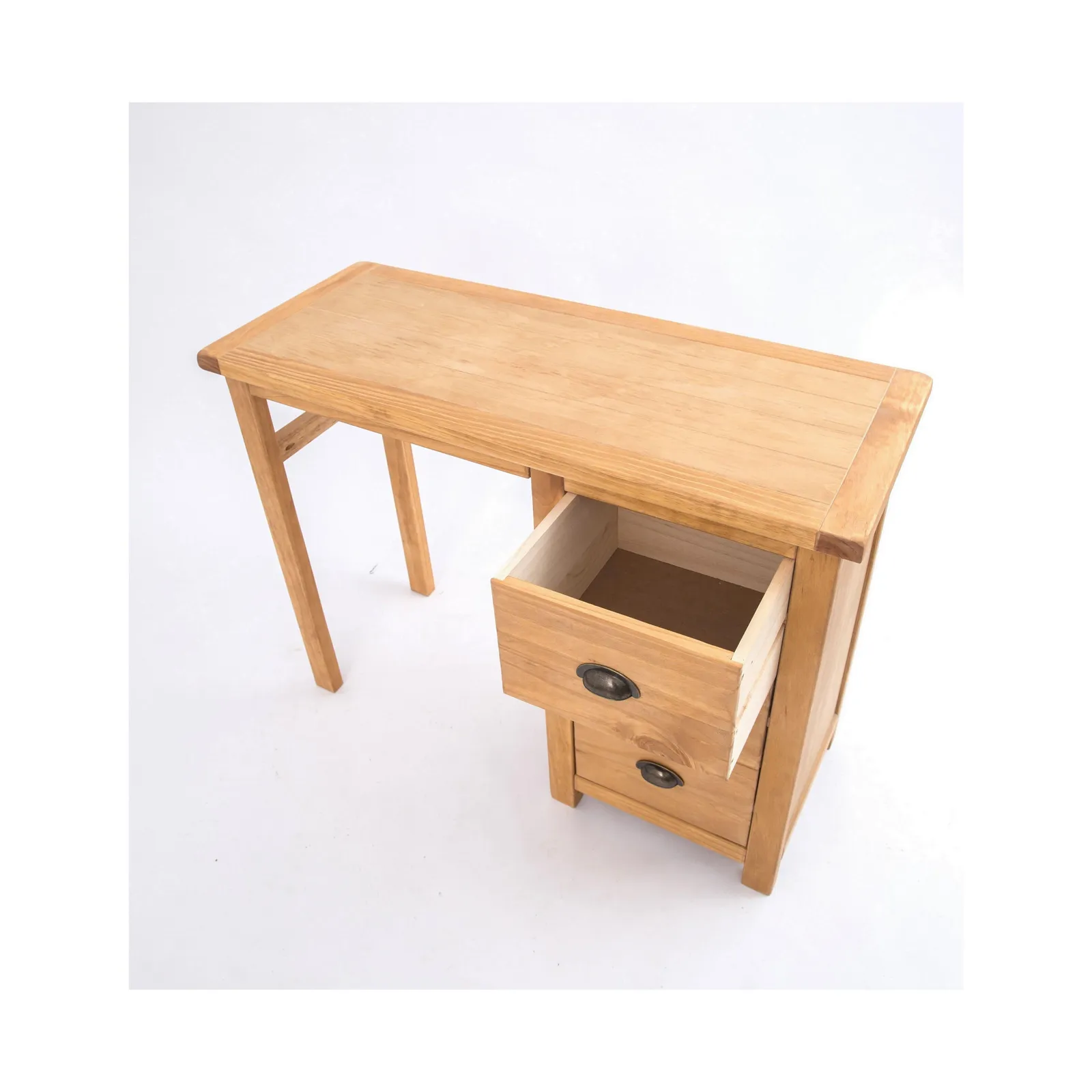 Cabinet Bits Lugo 3 Drawer Dressing Table Set Brass Cup Handle in Light Brown 4