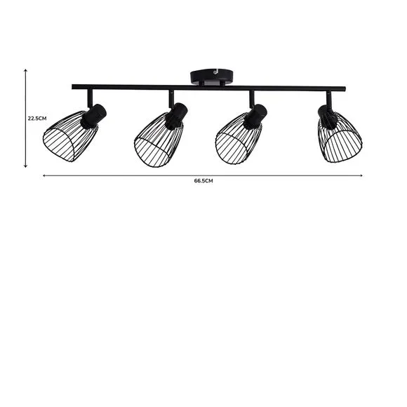 Elements Jaula 4 Light Semi Flush Spotlight Bar 6