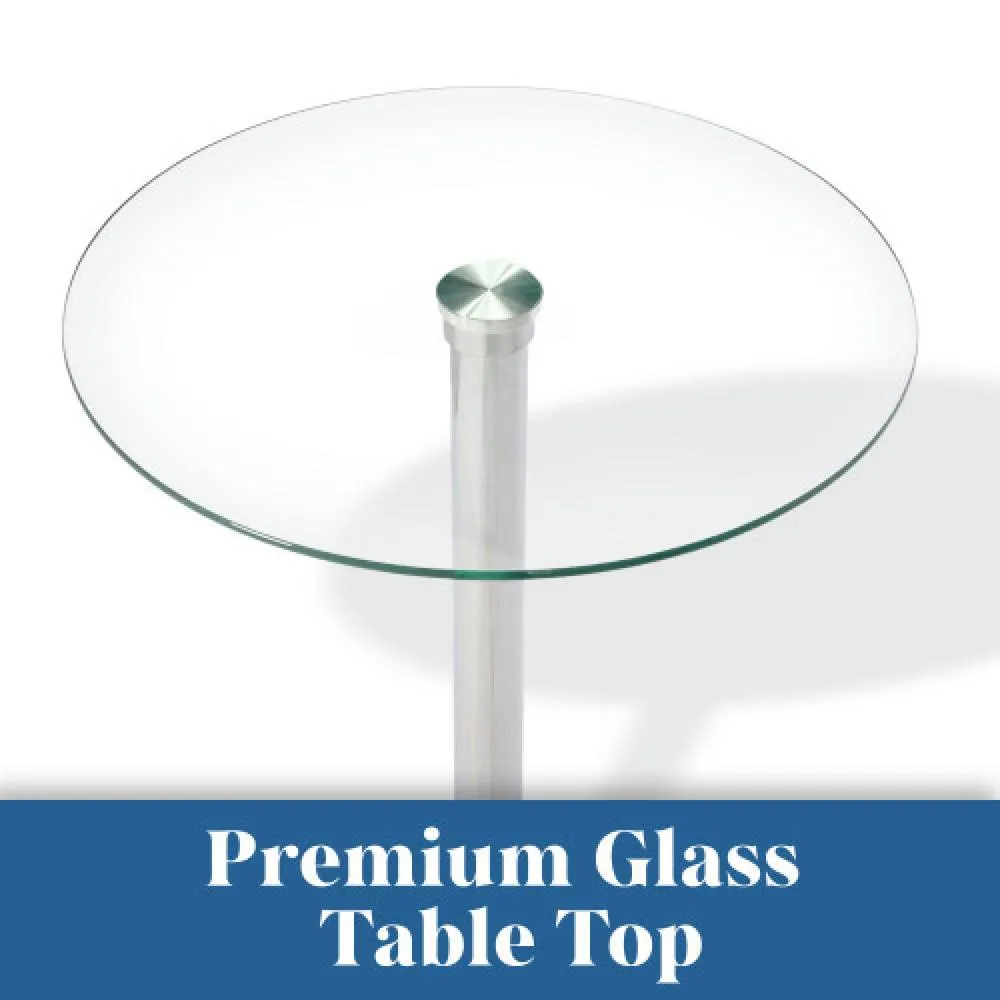 netfurniture Deluxe Como Poseur Table Round Clear Glass 2