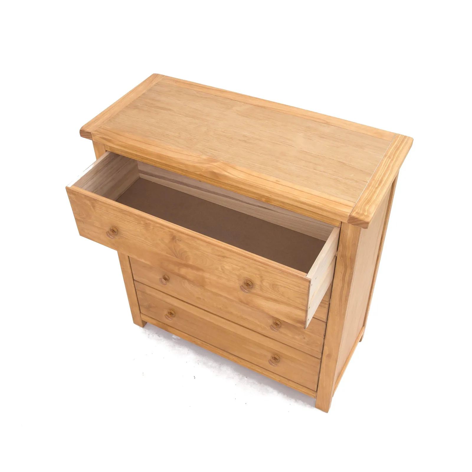 Cabinet Bits Lugo 4 Drawer Chest of Drawers Wood Knob in Light Brown 4