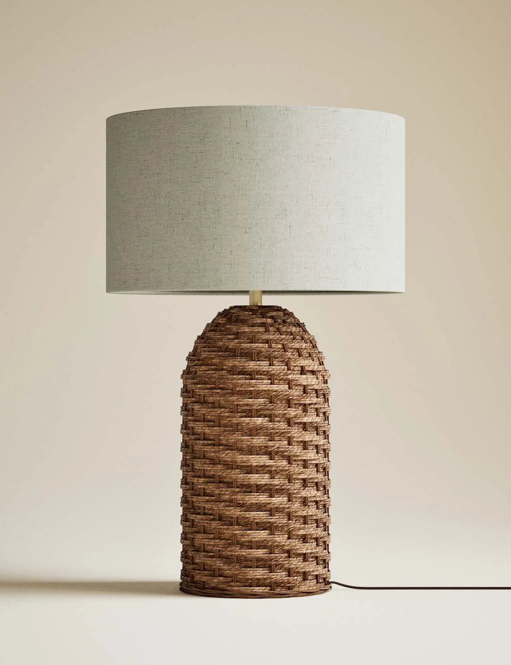 M&S Seagrass Table Lamp with Shade Natural