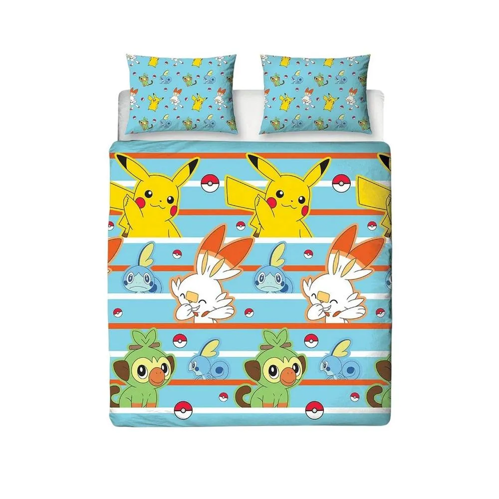 Pokemon Characters Reversible Duvet Set in Blue