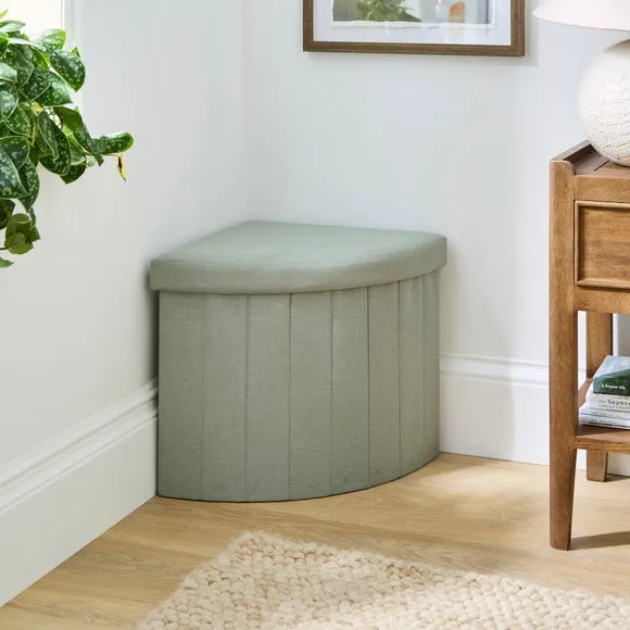 Faux Linen Corner Ottoman 1