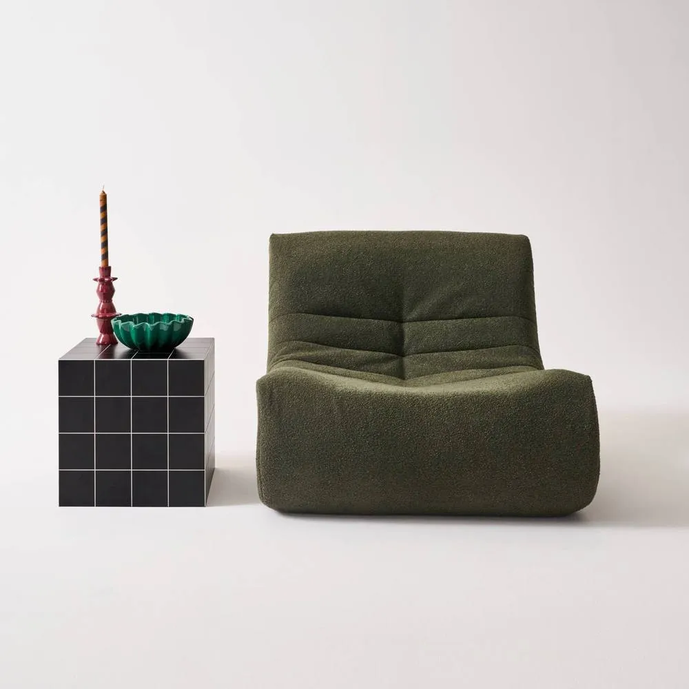 sweeek Cubic coffee table, side table with matt ceramic-effect finish, 40x40x in Black 3