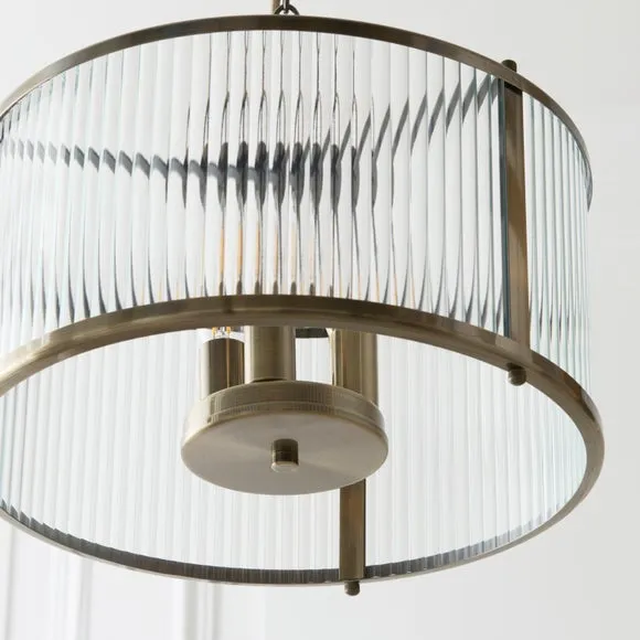 Alyn Ribbed 3 Light Adjustable Pendant Light 4