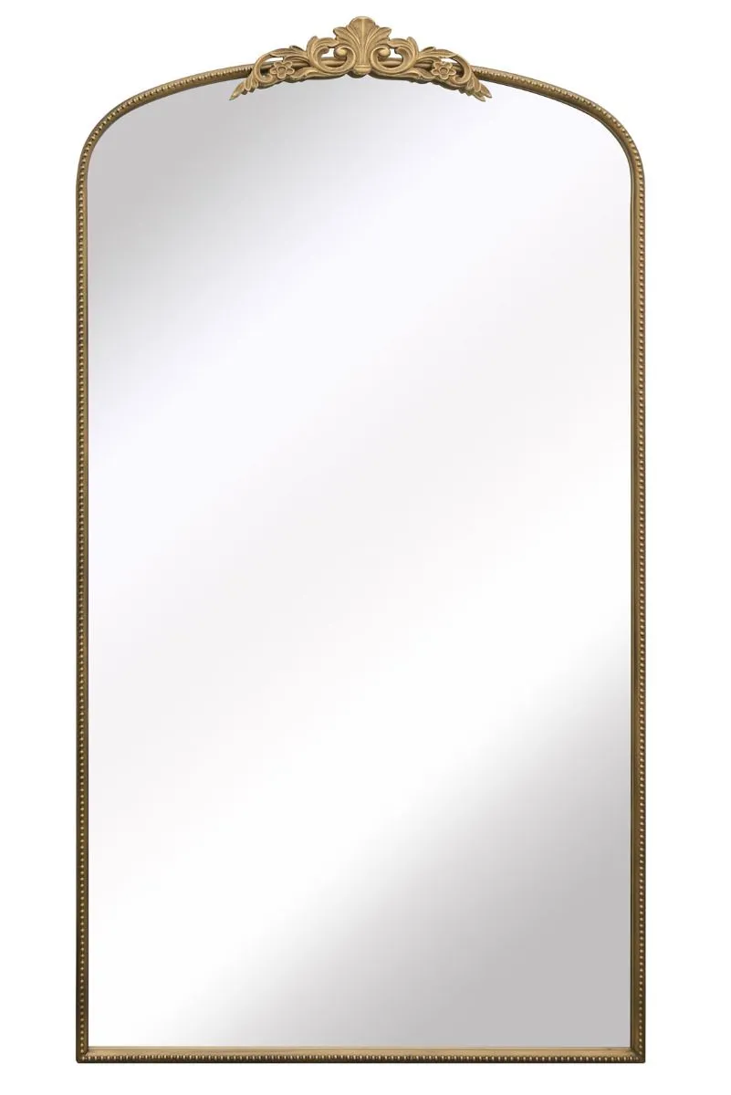 MirrorOutlet Gold Metal Framed Arched Wall Mirror 68" X 38" (174CM X 96CM) 3