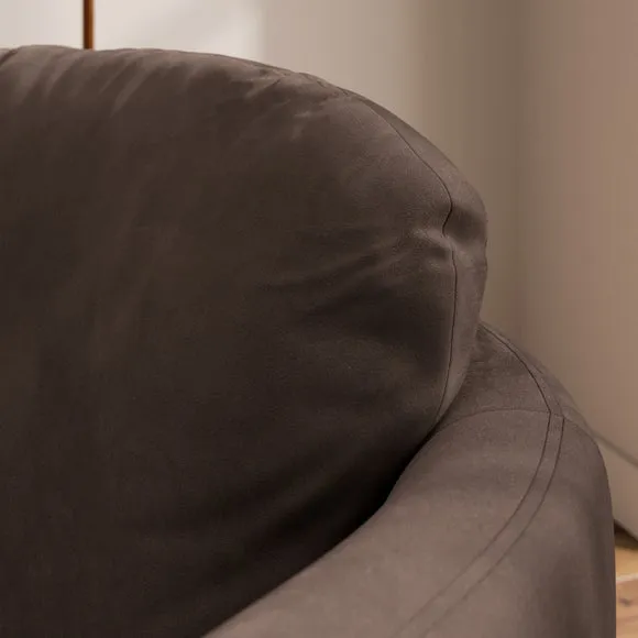 Tova Velvet Swivel Chair with Dark Burl Wood Effect Base 4