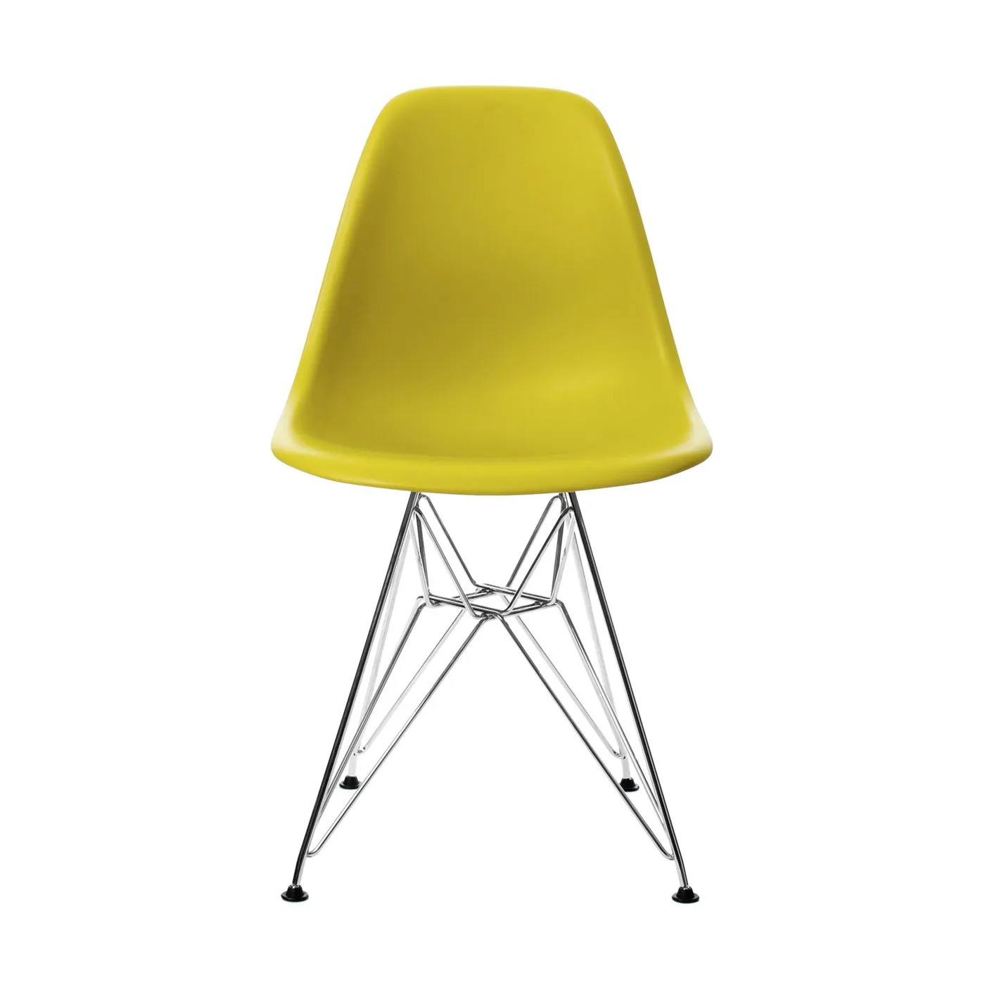 Vitra Eames DSR Chair New Height Mustard Chrome Legs 1