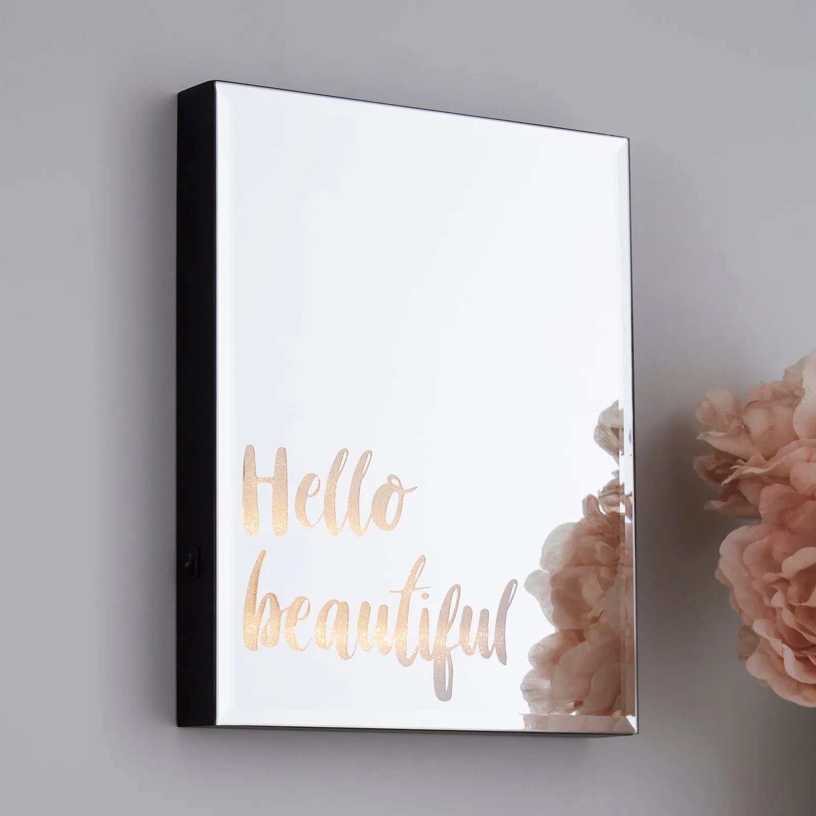 Hello Beautiful Lit Mirror Light Black