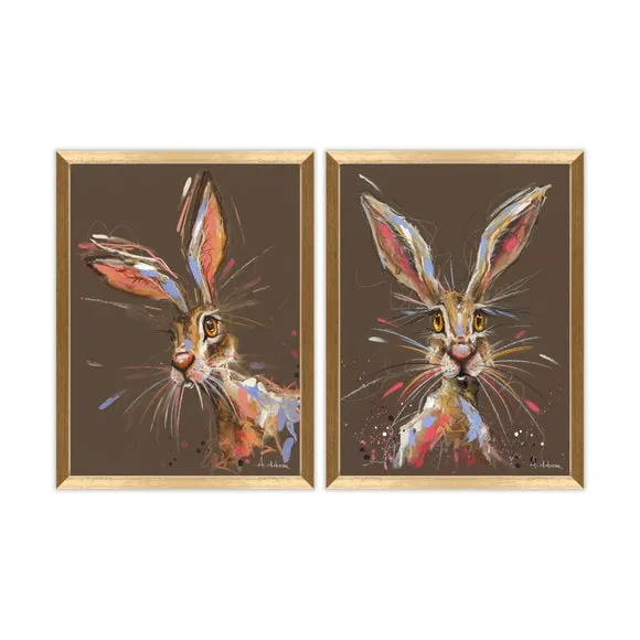 Artko Set of 2 Harvey and Hazel Hare by Ashley Saunders Framed Prints 3