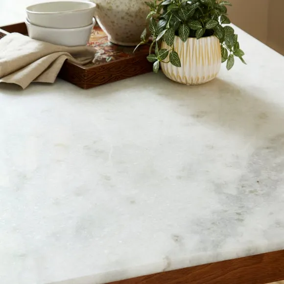 Thea Rectangle Dining Table, Marble and Mango Wood 2