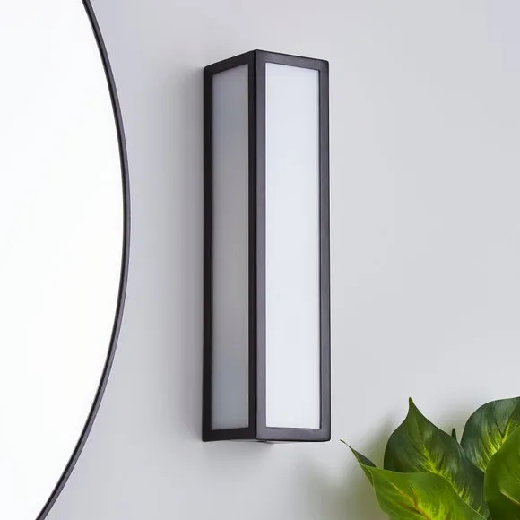 Fletcher Boxed Bathroom Wall Light Black 2