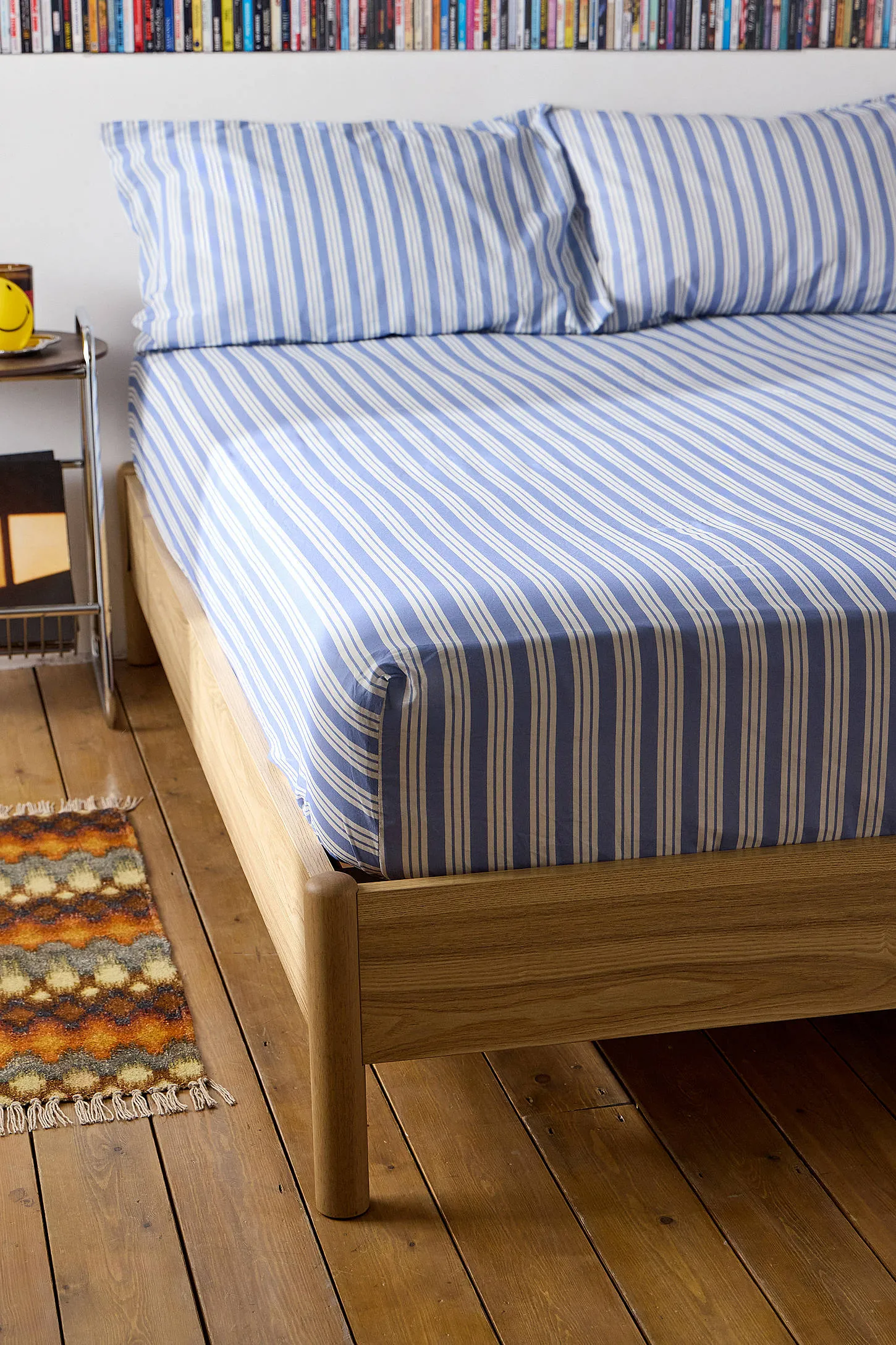 Blue Stripe Fitted Sheet & Pillowcase Set 3