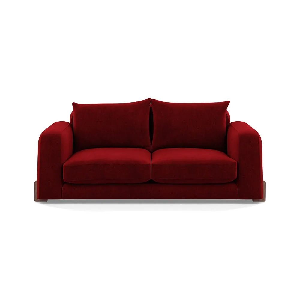 Heal's Nuvola 3 Seater Sofa Smart Luxe Velvet Mulberry Walnut Stained Feet 1