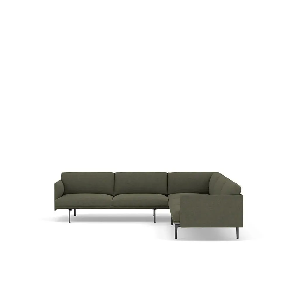 Muuto Outline Corner Sofa Kvadrat Fiord Fabric Dark Green 961 1