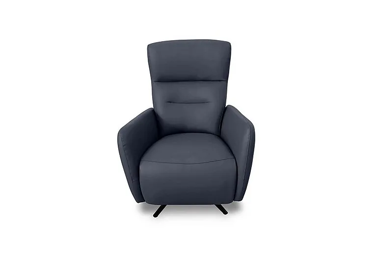 Designer Chair Collection Le Mans Leather Dual Power Recliner Swivel Chair - BV Ocean Blue